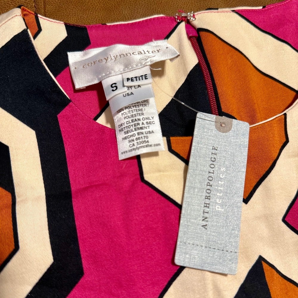NWT 97% Cotton Anthropologie x Corey Lynn Calter Geometric Shift Dress - Picture 5 of 6
